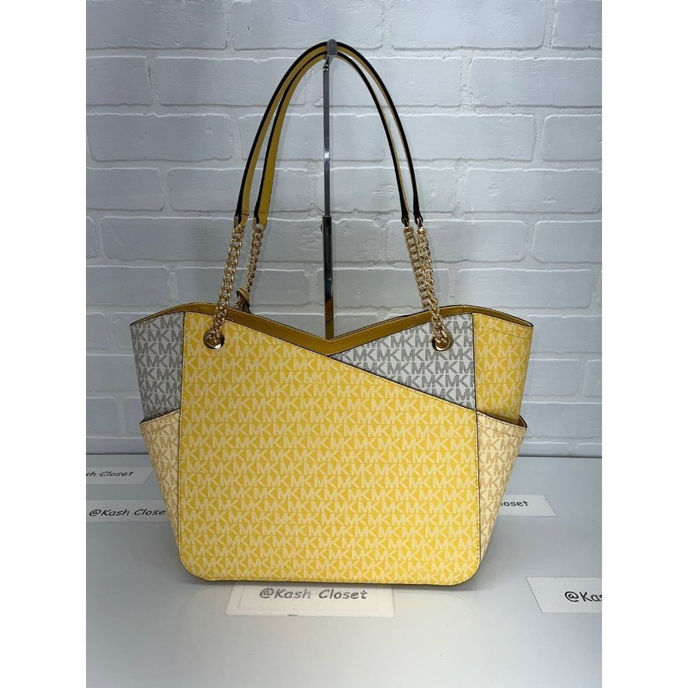 Michael Kors JST large xchain colorblock shoulder bag tote - Daffodil Multi - Picture 4 of 12